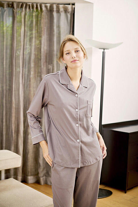 楽天市場】コットンジャージーパジャマ レディース 長袖 綿100％ 上下