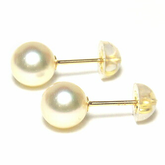 楽天市場】アコヤ真珠 K18イエローゴールド ピアス シャンパンゴールド