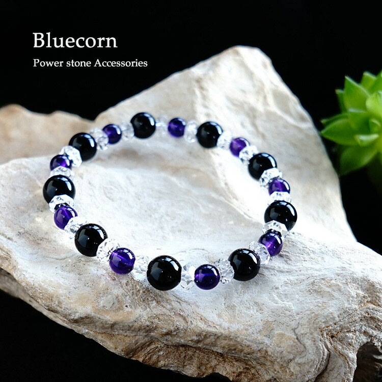 楽天市場】モリオン黒水晶 アメジスト 水晶 ブレスレット