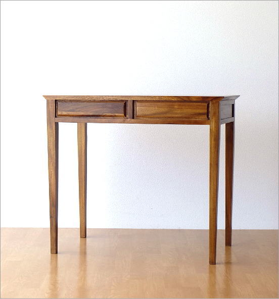 楽天市場】チーク デスク 机 無垢材 天然木 木製 シンプル コンパクト