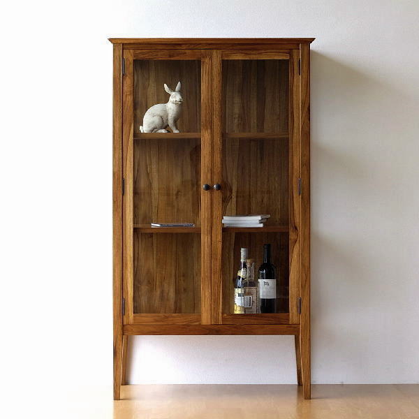 楽天市場】チーク無垢材 キュリオケース 木製 総無垢材 コレクション