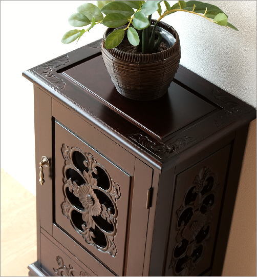 楽天市場】キャビネット アンティーク風 電話台 花台 ファックス台 FAX