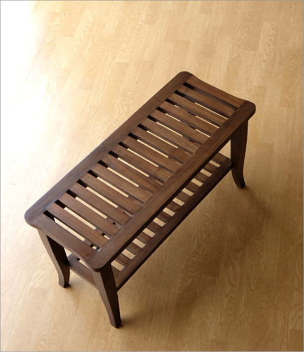 楽天市場】ベンチ 木製 玄関 おしゃれ 下棚付き 天然木 無垢材