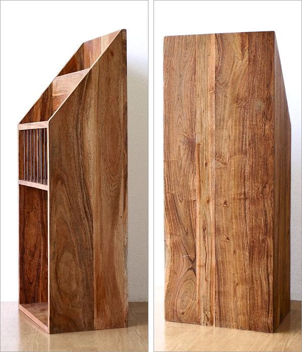 楽天市場】絵本棚 スリム コンパクト 木製 チーク 無垢材 完成品 雑誌