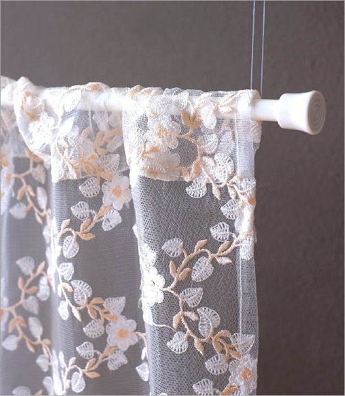 楽天市場】カフェカーテン レース おしゃれ レースカーテン 45cm 花柄