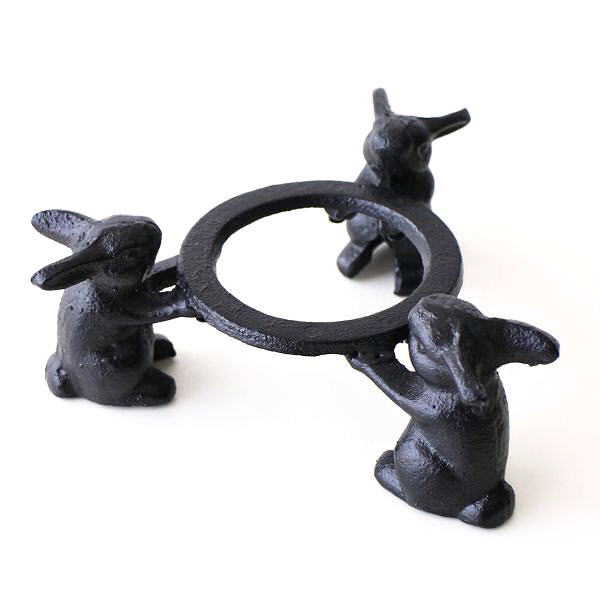 楽天市場】火鉢 五徳 鉄 うさぎの五徳 : ギギliving