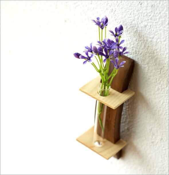 楽天市場】一輪挿し 木製 おしゃれ 壁掛け 花瓶 インテリア 花器