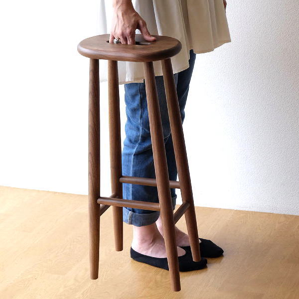 楽天市場】スツール ハイスツール ウォルナット 天然木 木製 ウッド