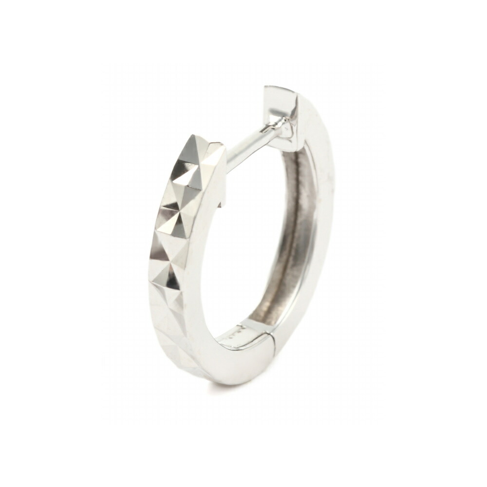 楽天市場】フープ ピアス ダイヤ カット K14 ホワイトゴールド 片耳 1