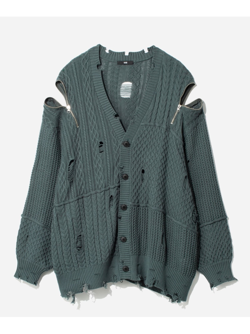 楽天市場】BIGダメージZIPカーディガン HARE ハレ トップス ニット