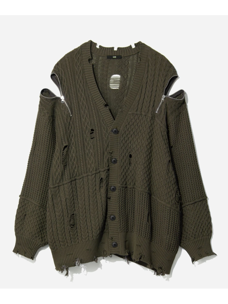 楽天市場】BIGダメージZIPカーディガン HARE ハレ トップス ニット