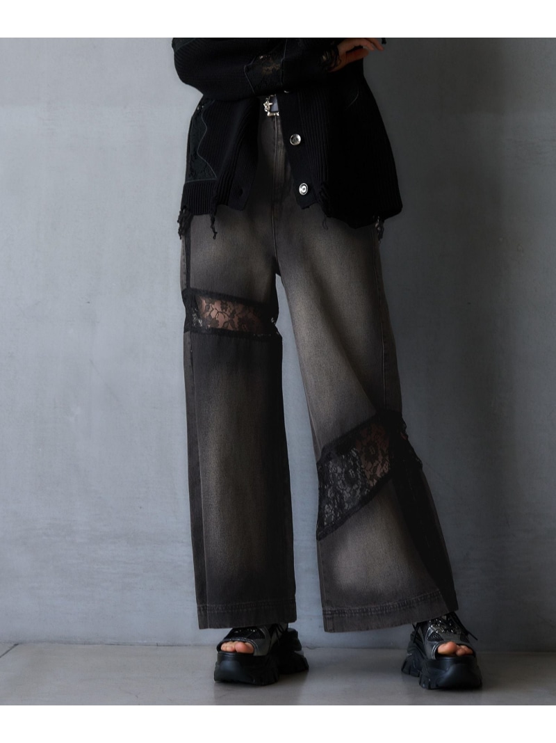 楽天市場】レースキリカエデニムパンツ HARE ハレ パンツ ジーンズ