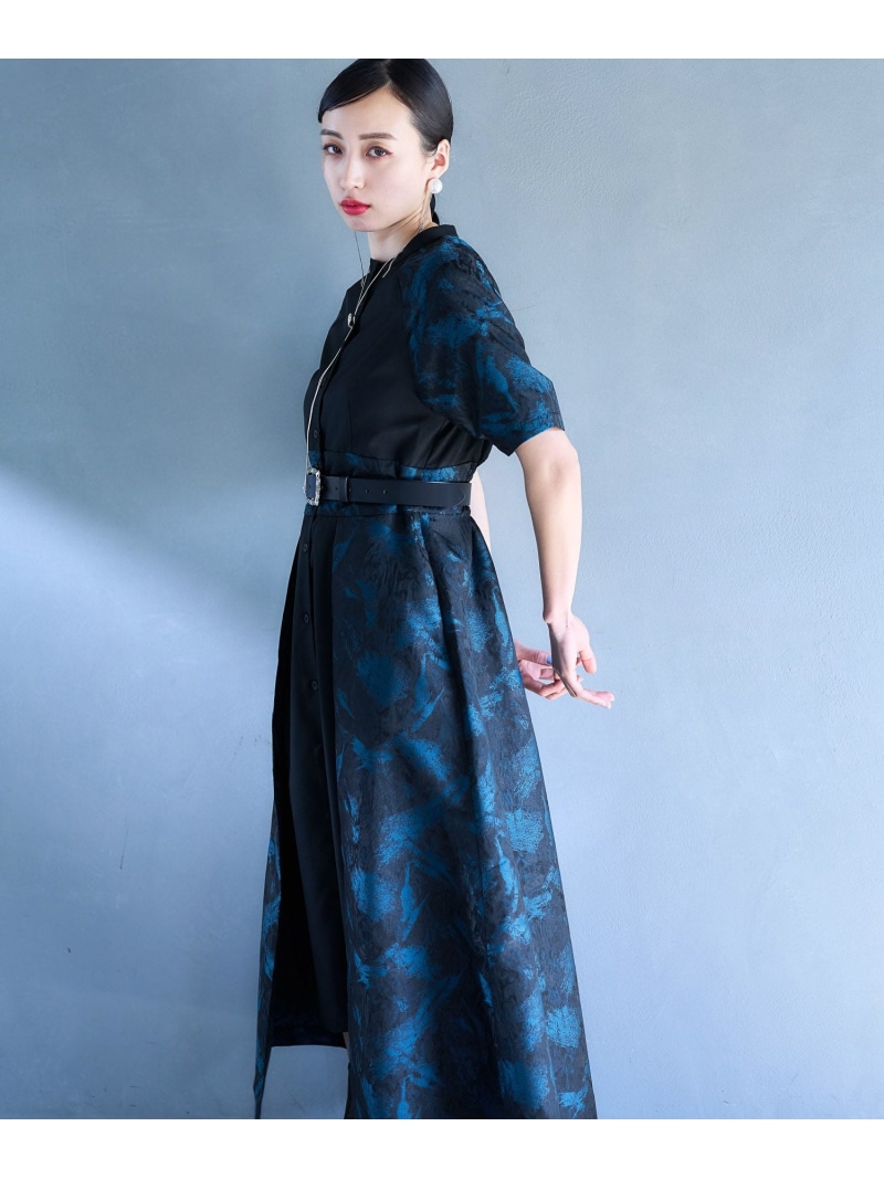 楽天市場】【SALE／21%OFF】ジャガードキリカエスタンドエリワンピース