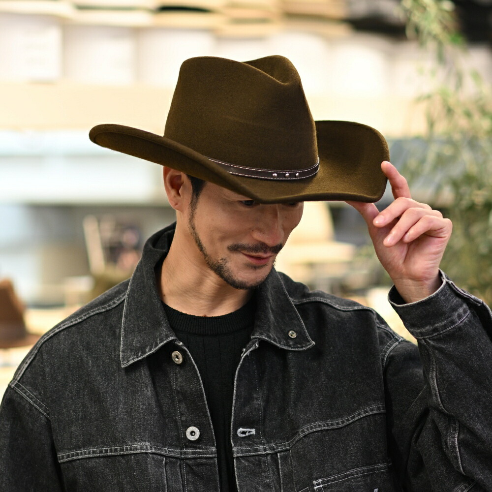 楽天市場】BIGALLI フェルトハット ウエスタン 秋 冬 メンズ 大きい
