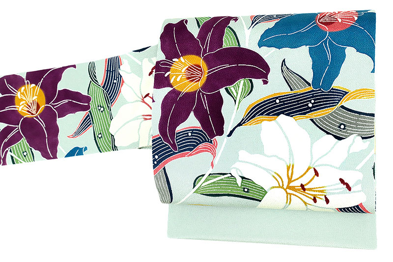 楽天市場】栗山吉三郎 名古屋帯 栗山紅型 和染紅型 紅型染 正絹 青 青