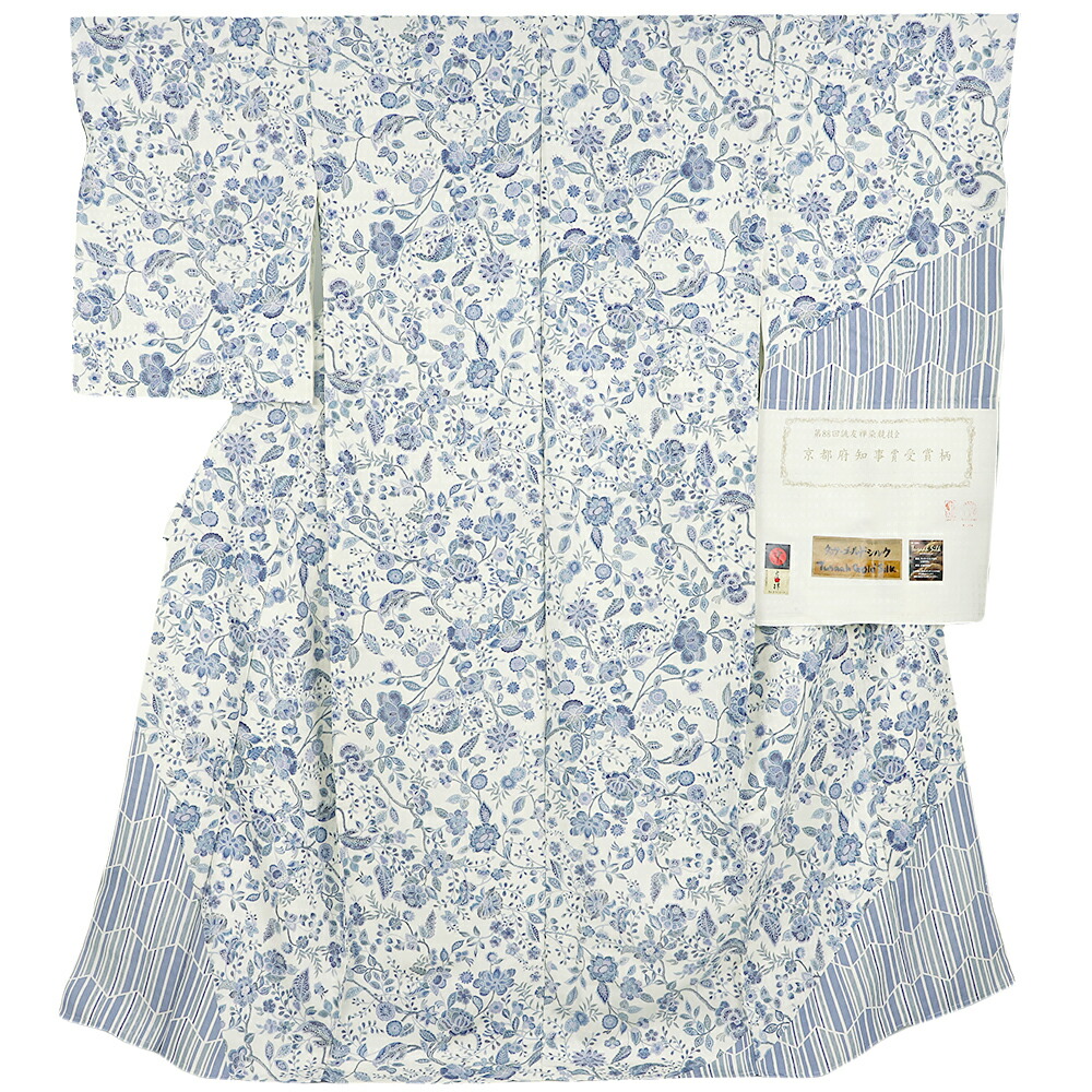 楽天市場】訪問着 更紗 正絹 タッサーシルク タッサーゴールドシルク