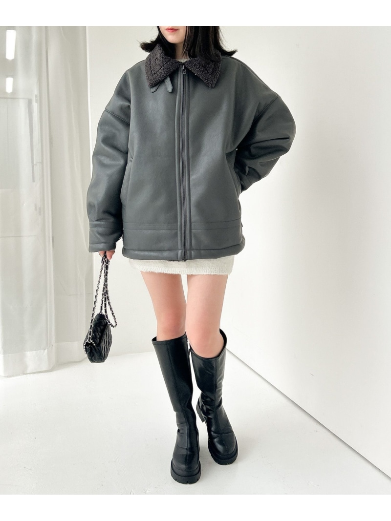 楽天市場】【SALE／20%OFF】【一部予約】フェイクレザーフライトボア