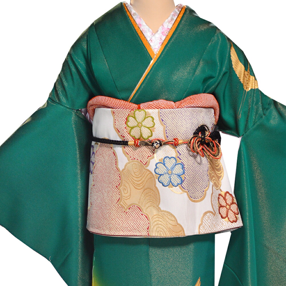 楽天市場】手染め 京友禅 金彩 正絹 振袖 30点 セット 緑 成人式 ふり