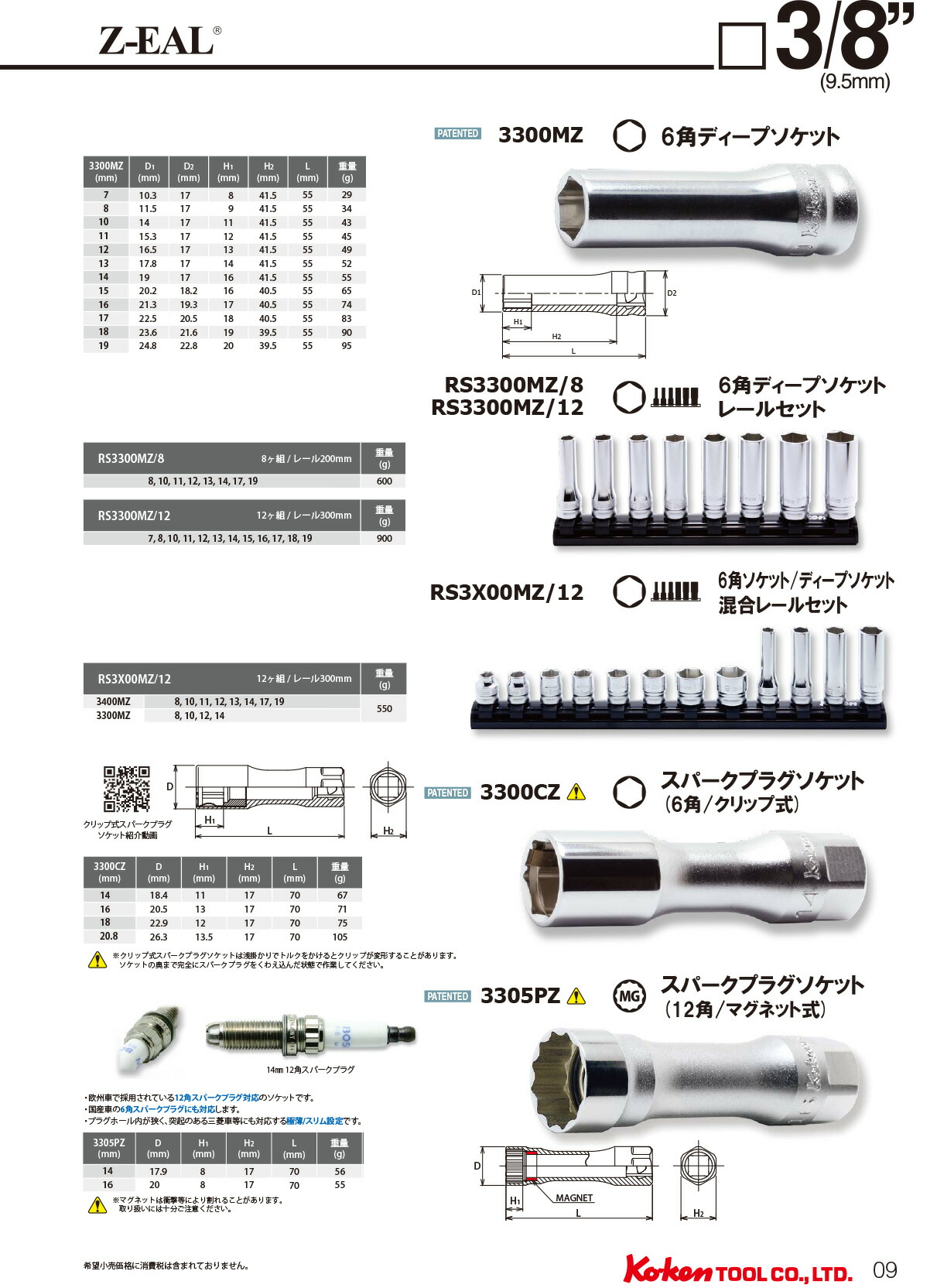 楽天市場】在庫僅少 Ko-ken 3760LZ-75 Z-EAL 3/8
