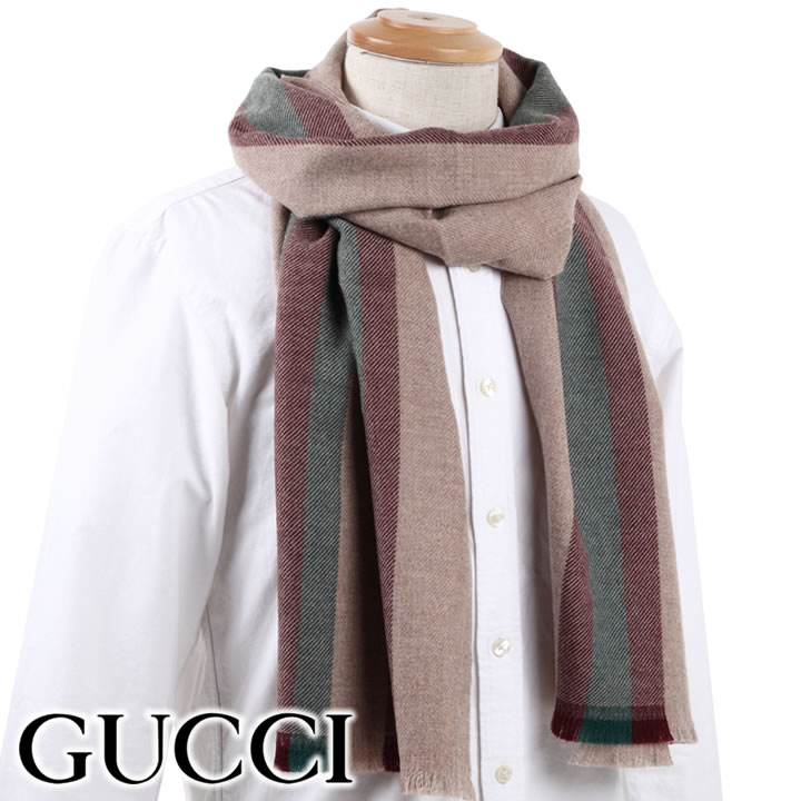 楽天市場】グッチ マフラー GUCCI ウェビングライン マフラー ユニ