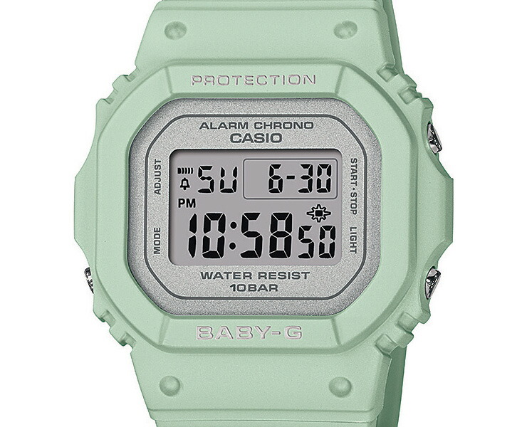 楽天市場】カシオ ベビーG ミニサイズ フラワーカラー グリーン&グレー