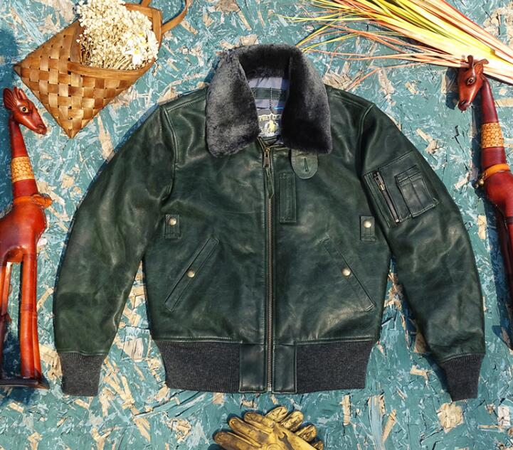 楽天市場】B-15フライトジャケット 本革 メンズ ウール 襟取り外し可能