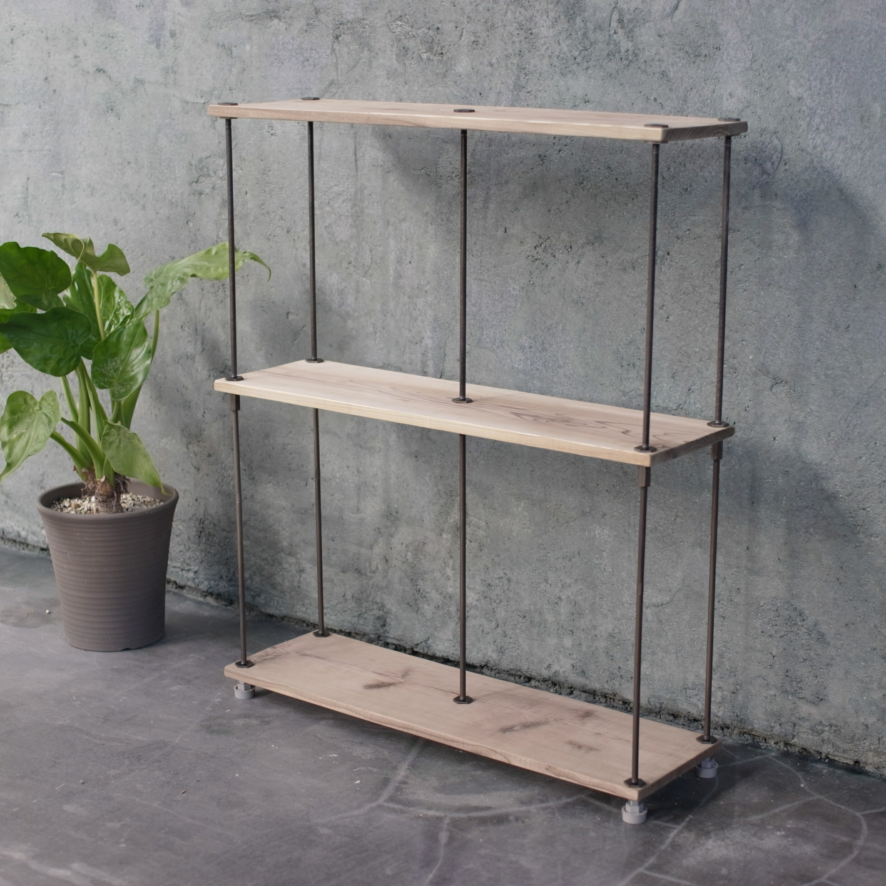 楽天市場】wood iron shelf 730*600*180〈サンドカラー〉 アイアン 棚