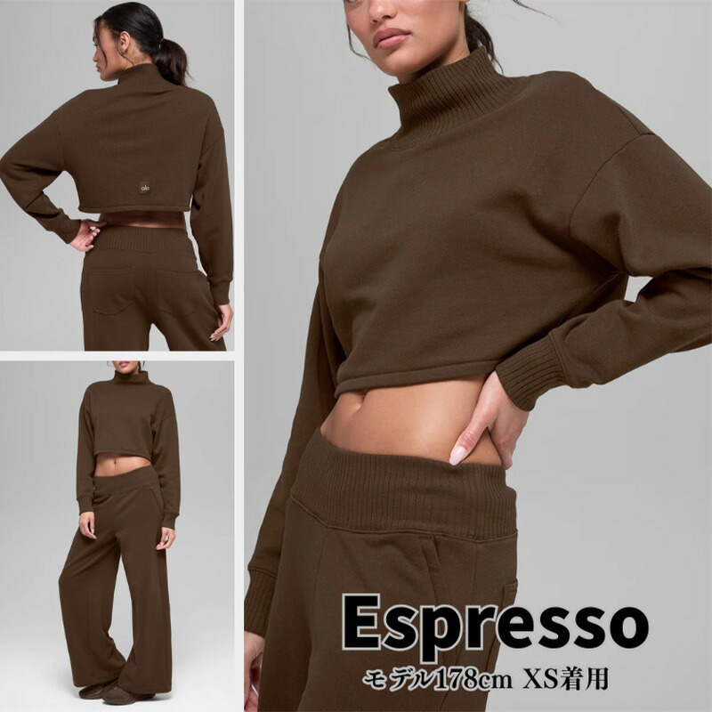 楽天市場】Alo Yoga スウェット アローヨガ クロップド丈 モックネック