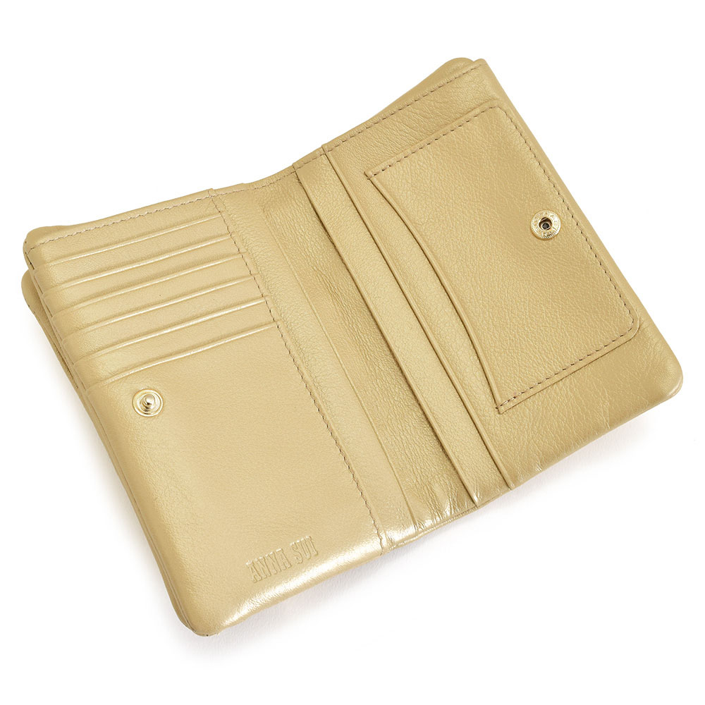 楽天市場】アナスイ 財布 二つ折り財布 がま口財布 ゴールド ANNA SUI