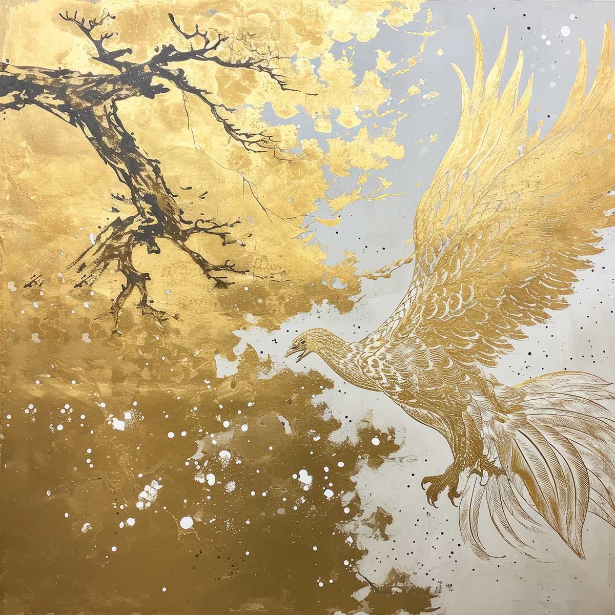 楽天市場】鳳凰 ほうおう フェニックス 開運 正方形ポスター 豪華 絵画