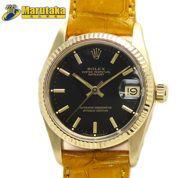 楽天市場】ロレックス デイトジャスト 6827/8 ボーイズ ブラック艶有