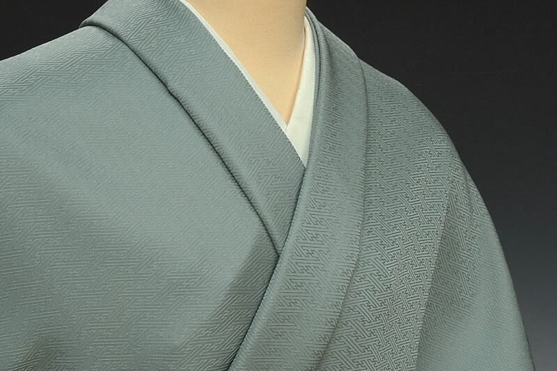 楽天市場】色無地 紗綾形文 錆青磁【反物1反・正絹胴裏1枚・正絹八掛1