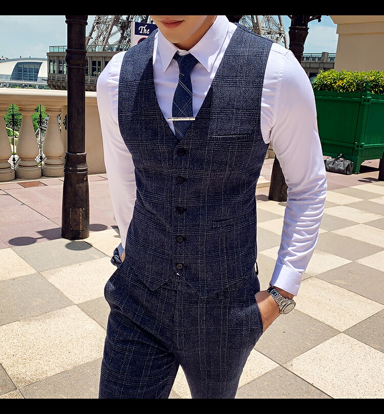 楽天市場】【10%ｵﾌ☆LINEｸｰﾎ゜ﾝ】グレンチェック柄 スリーピース