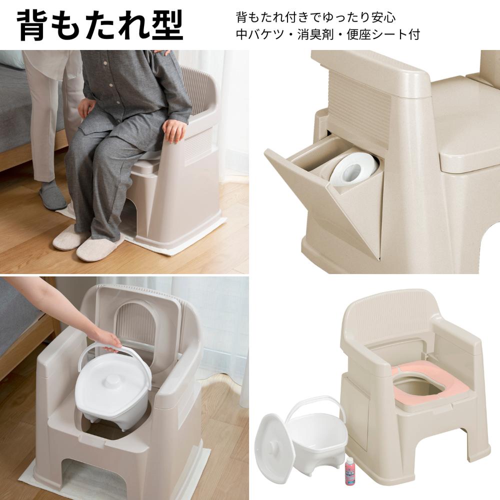 楽天市場】ポータブルトイレ 背もたれ型 デラックス型 S型 日本製
