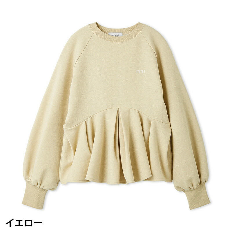 楽天市場】emmi エミ トップス ペプラムラメ裏毛プルオーバー