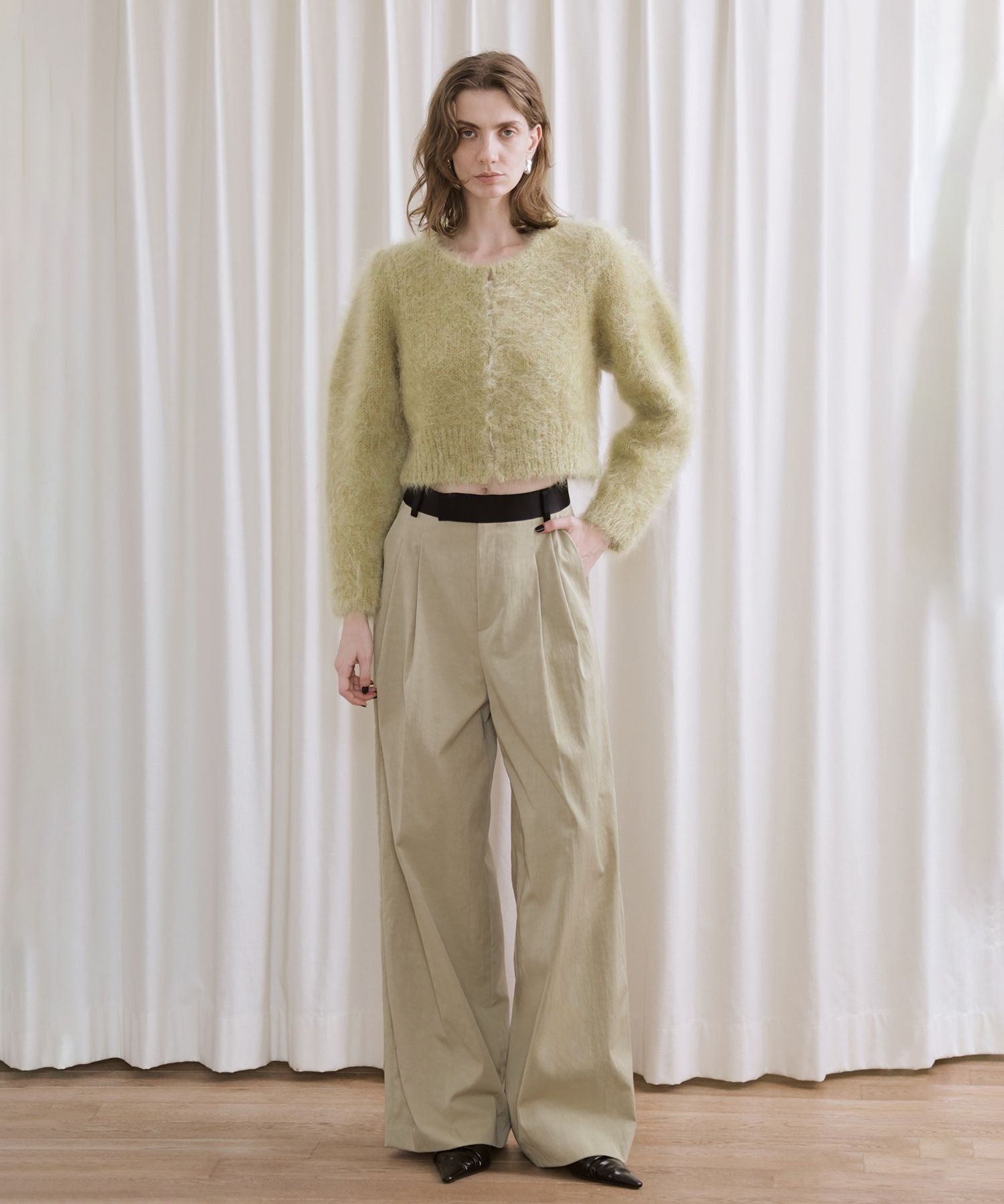 ADAM ET ROPE'｜【EMOELLE】バイカラーベルトドレスパンツ | Rakuten