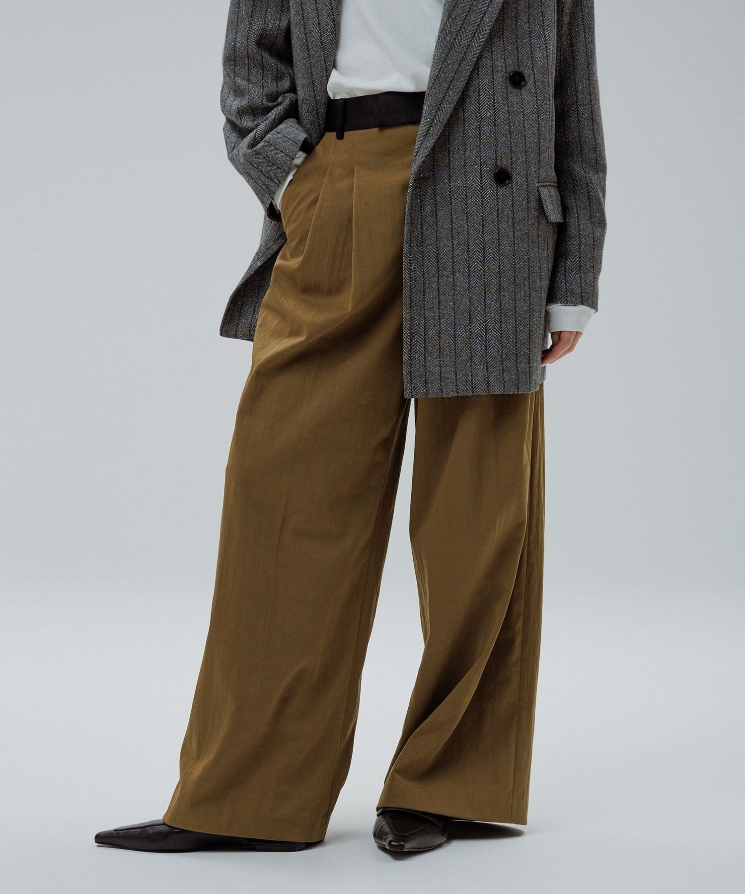 ADAM ET ROPE'｜【EMOELLE】バイカラーベルトドレスパンツ | Rakuten