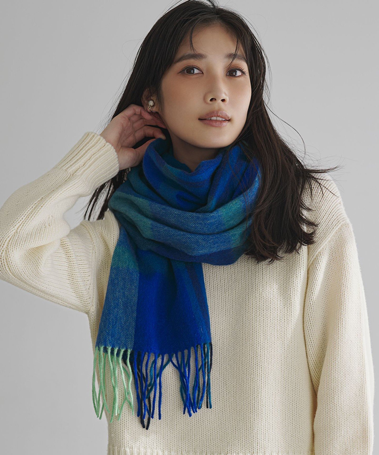 23区｜カシミヤ チェック マフラー | Rakuten Fashion(楽天