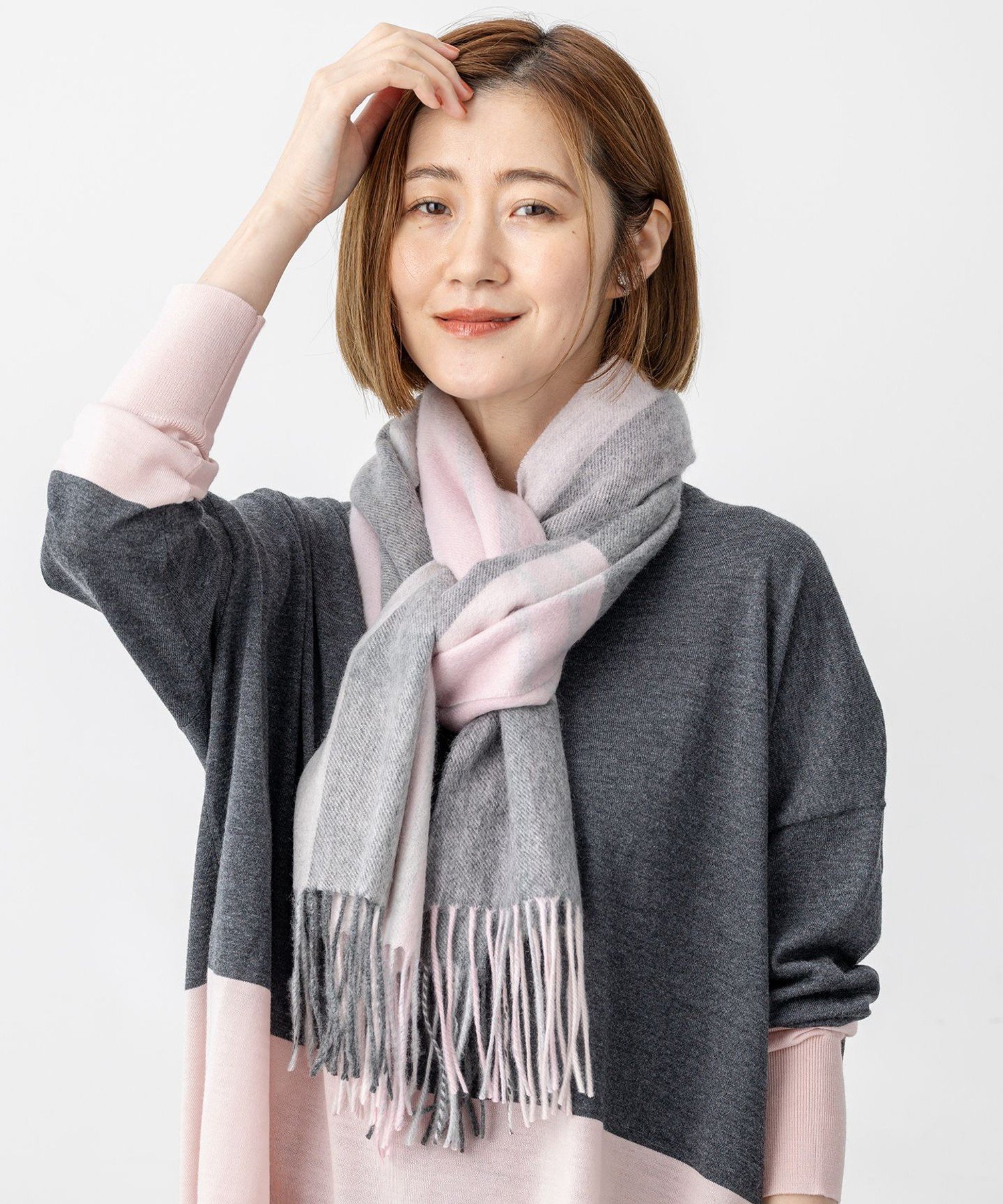 23区｜カシミヤ チェック マフラー | Rakuten Fashion(楽天