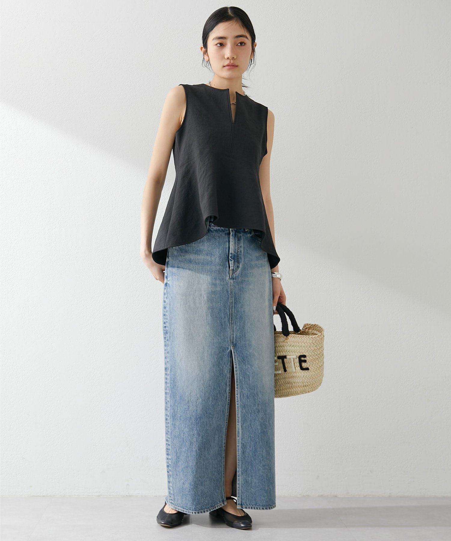 Whim Gazette｜デニムスリットスカート | Rakuten Fashion(楽天