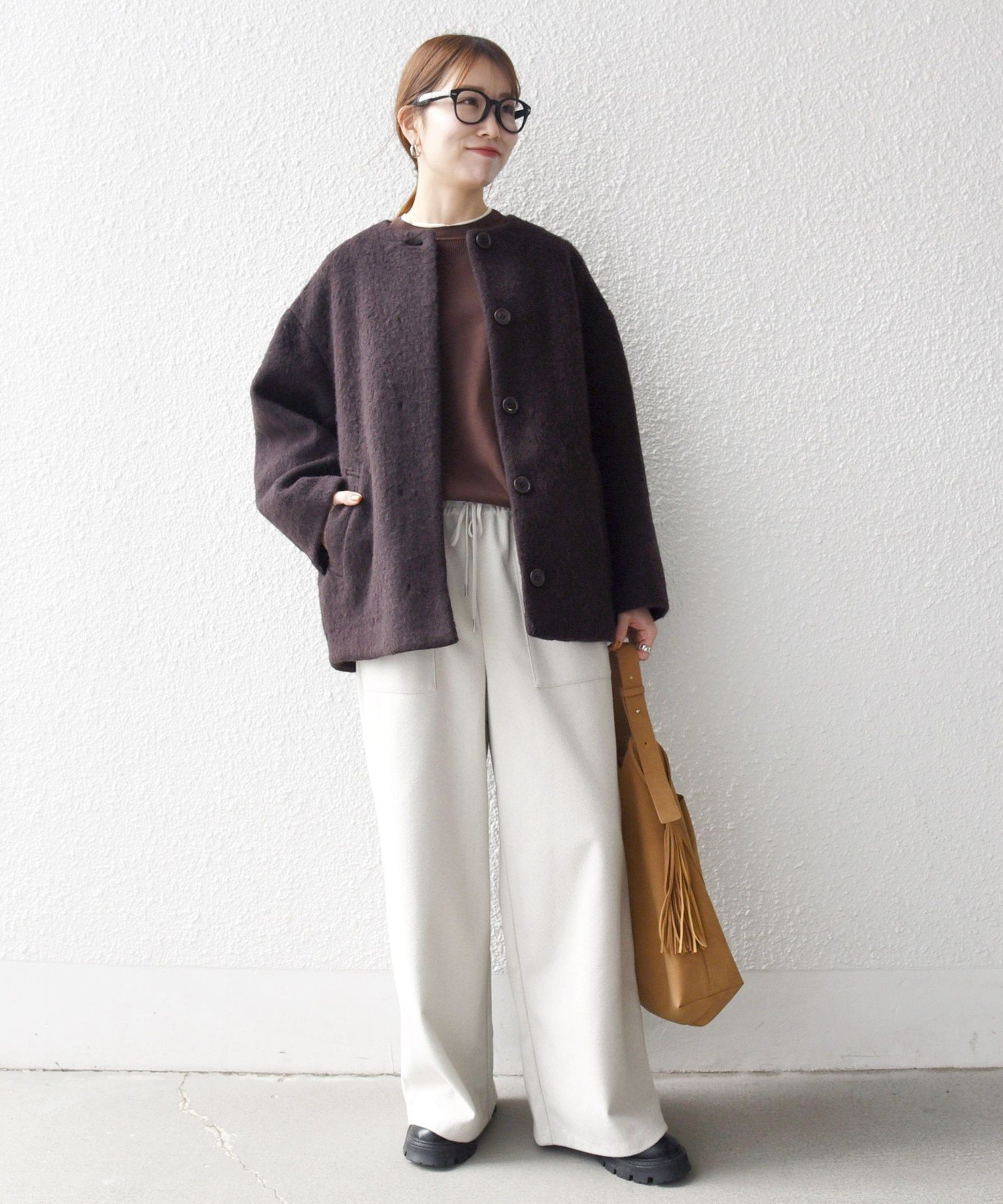 SHIPS｜SHIPS any: シャギー ノーカラー コクーン コート | Rakuten