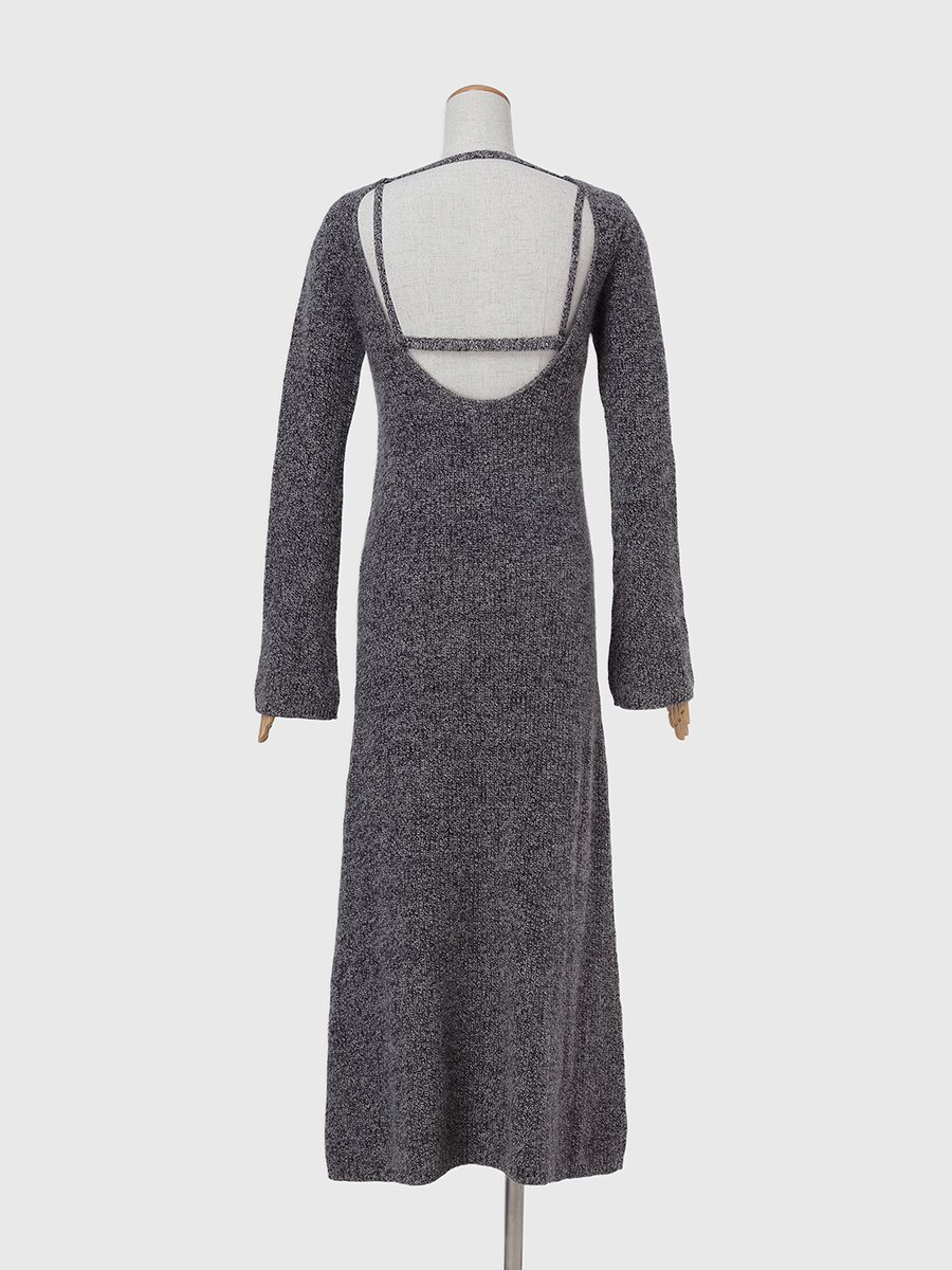 anuans｜バックオープンレイヤーニットワンピース | Rakuten Fashion