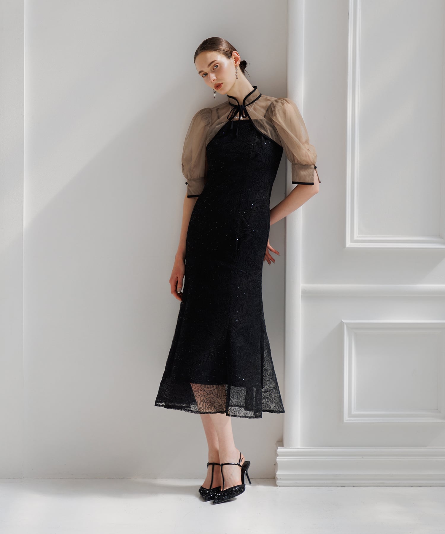 Leja｜LEJA/スパンコール刺繍マーメイドボレロ付きワンピースドレス