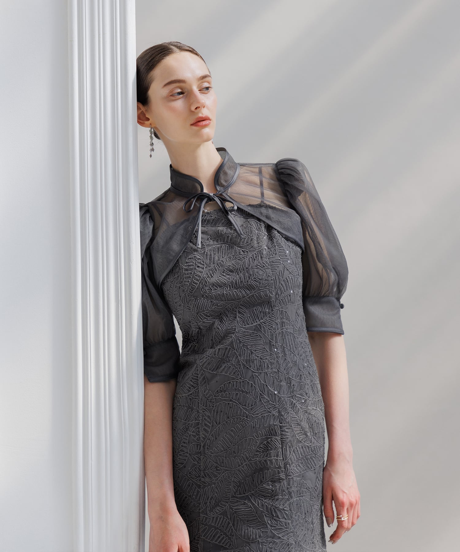 Leja｜LEJA/スパンコール刺繍マーメイドボレロ付きワンピースドレス