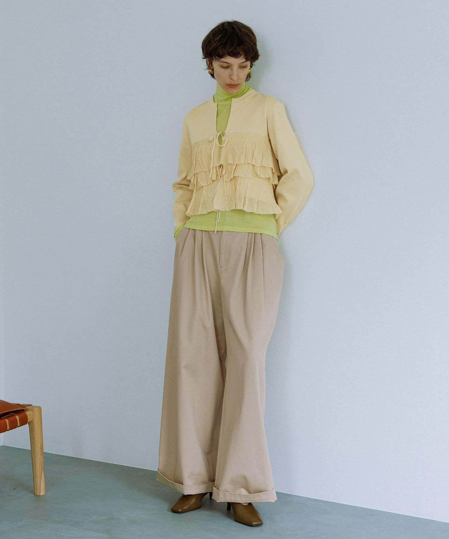 ADAM ET ROPE'｜ウォッシャブルウールタートルネックカットオフプル