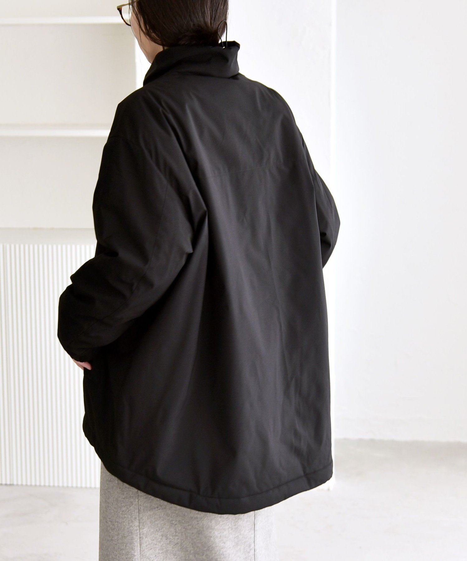 quaranciel 中綿 スタンドカラー ダブル ジップ モンスター コート セール】quaranciel:〈撥水加工〉中綿 スタンドカラー ダブル ジップ