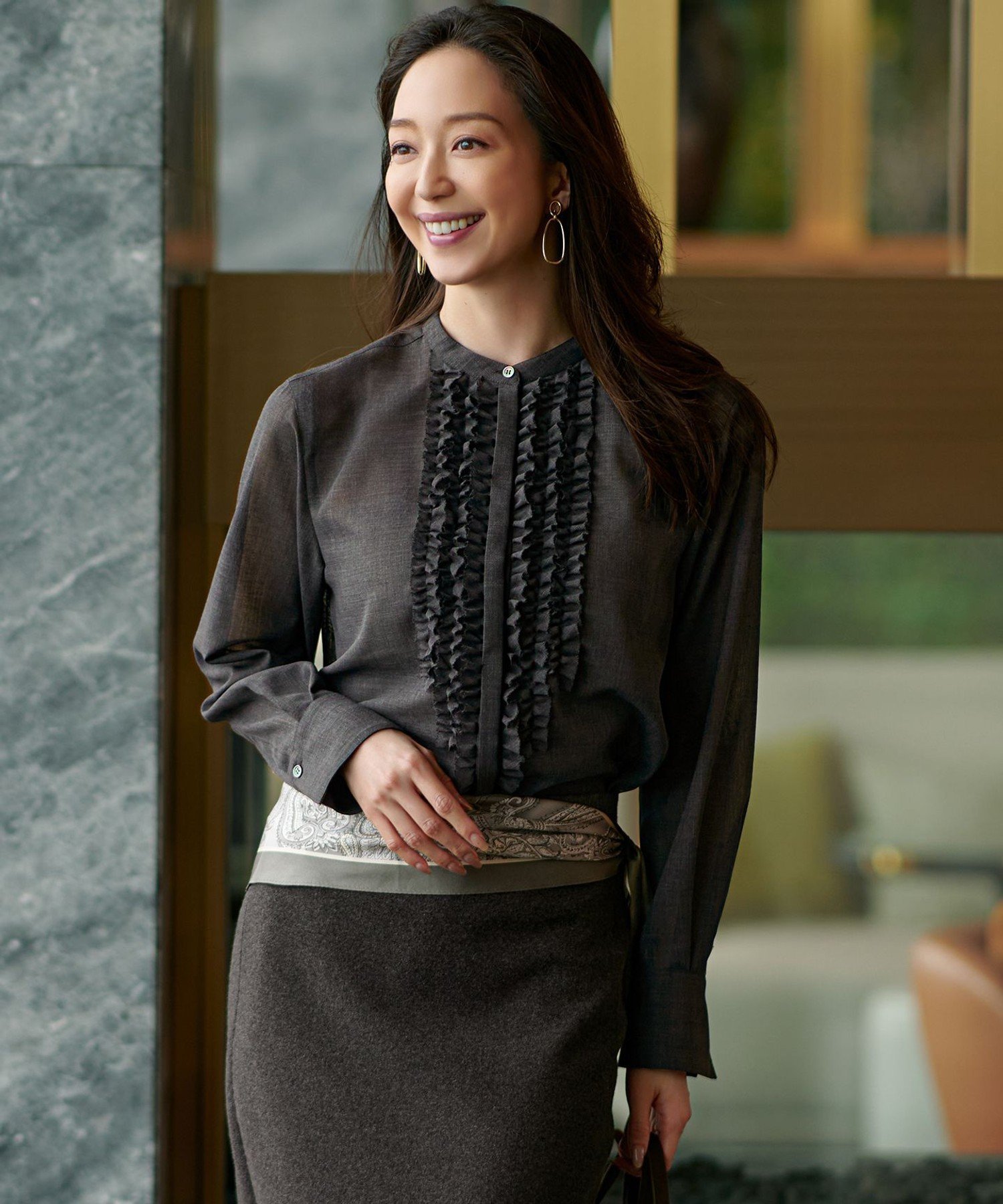 23区｜【VERY11月号掲載/洗える】TWボイル フリルディテール ブラウス