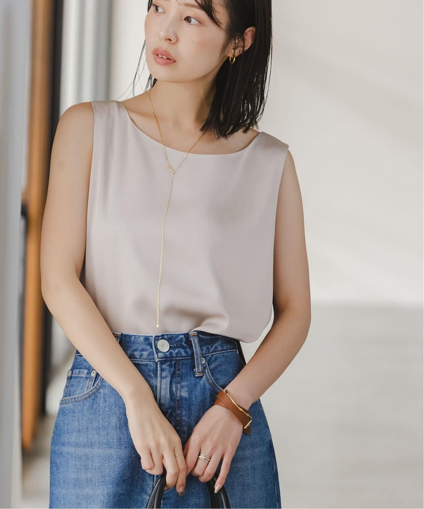 NOBLE｜《追加3》【洗える】ルナサテンデコルテ2WAYトップス | Rakuten