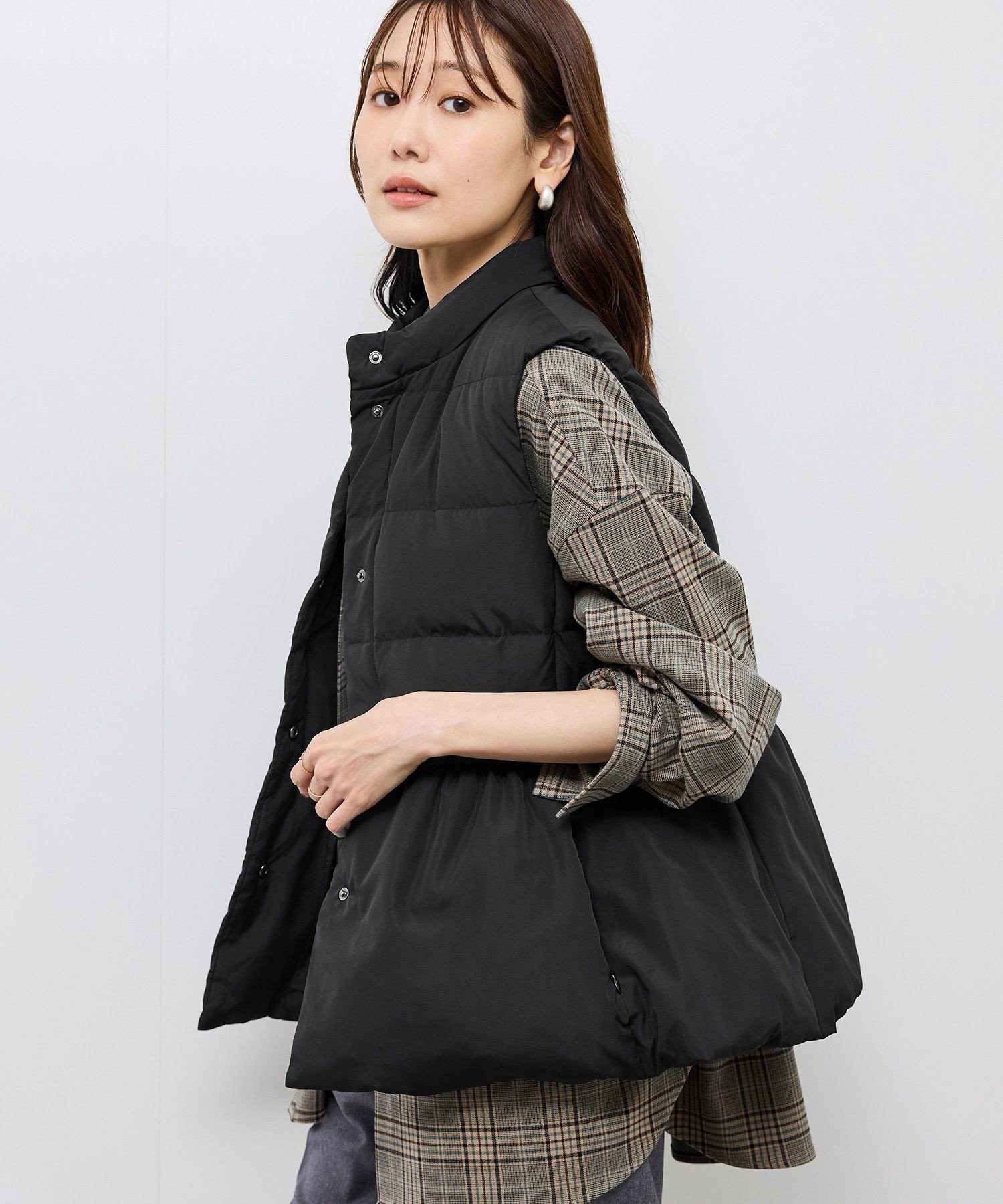 ROPE' PICNIC｜【GREEN DOWN/グリーンダウン】ペプラムダウンベスト