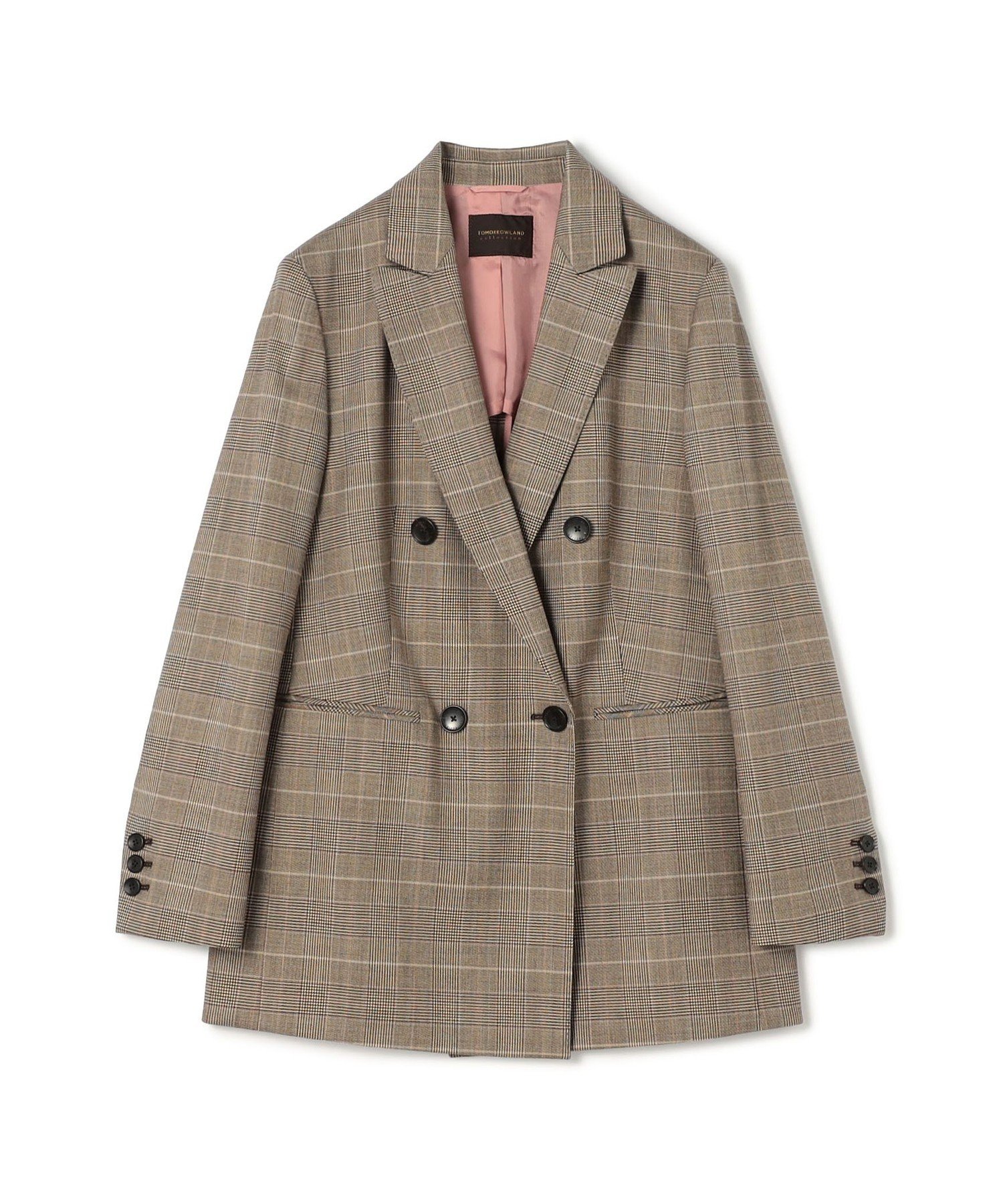 TOMORROWLAND｜ライトウールチェック ダブルブレストジャケット